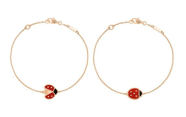 Van Cleef & Arpels 梵克雅寶 Lucky Spring手鏈，玫瑰金、紅玉髓及縞瑪瑙