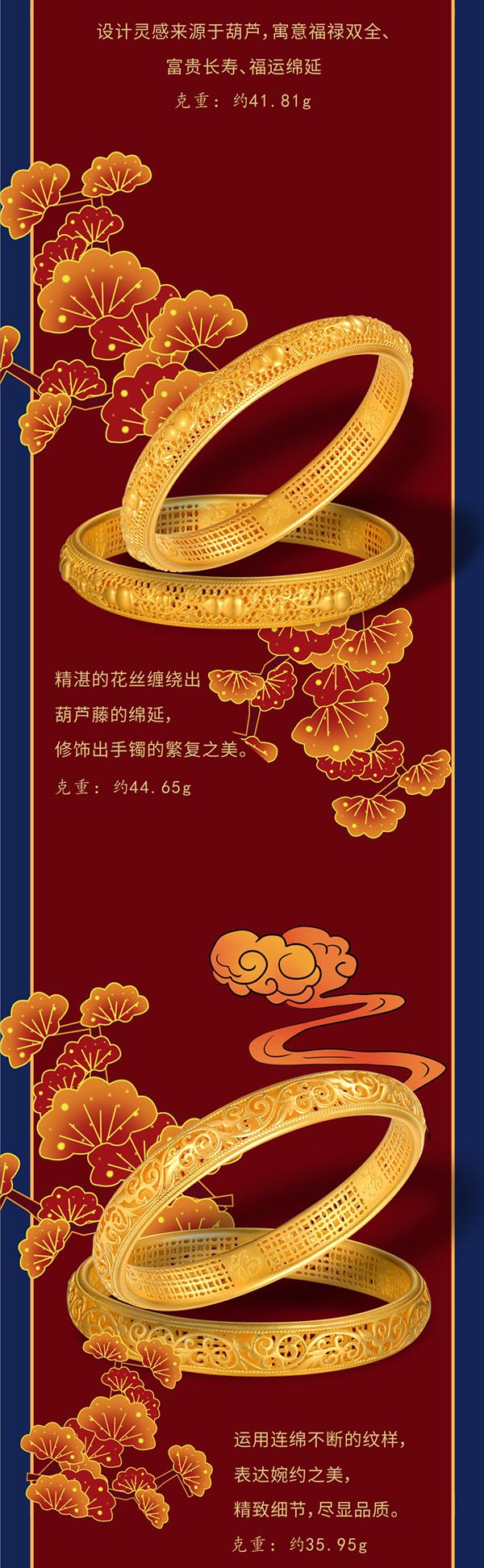 潮鴻利新品發布：潮傳古法素金【東方韻】福祿富貴·花開吉祥