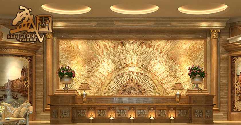 盛畫電視背景墻