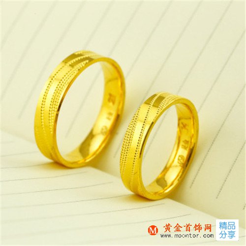 黃金情侶戒指圖片欣賞2017款 黃金對戒一般多少克