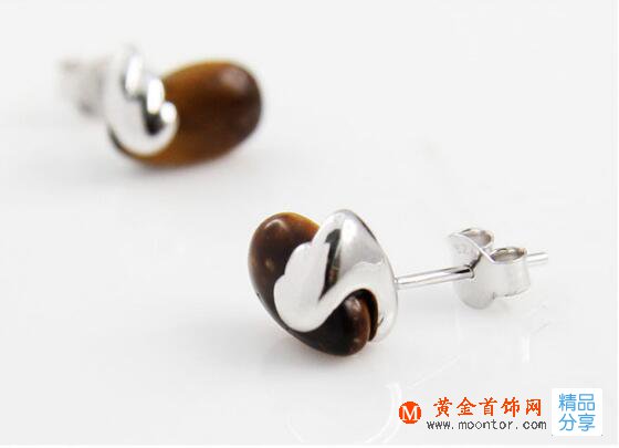 虎眼石耳釘
