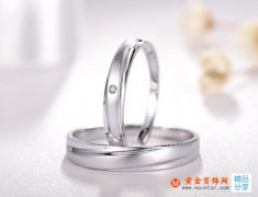 18k白金鑲鉆石對戒欣賞