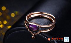 玫瑰金時尚紫晶戒指的戴法