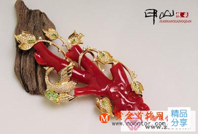 珊瑚為珠寶制作原料的:梧桐棲鳳