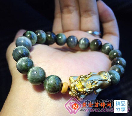 
	貓眼綠碧璽&千足金貔貅的融合
