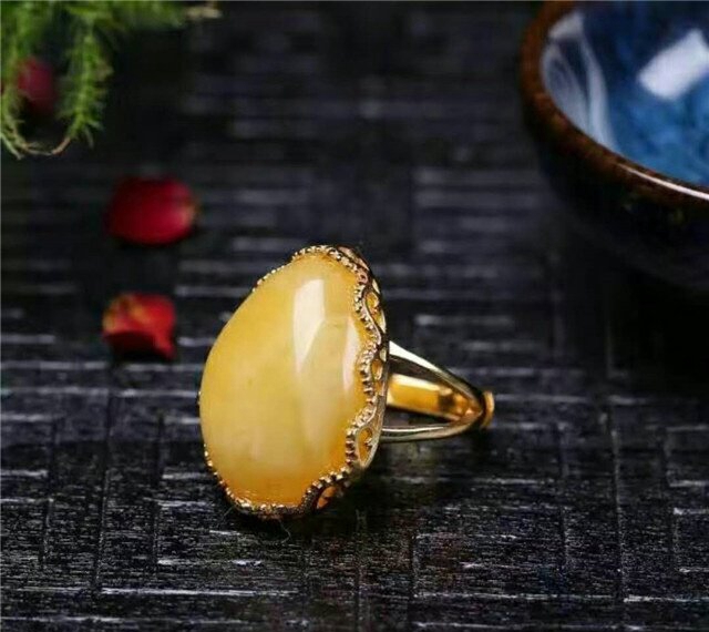 蜜蠟戒指怎么鑲嵌