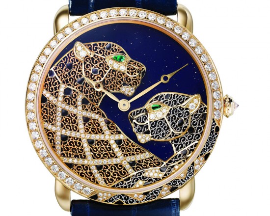 卡地亞Ronde Louis Cartier Filigrane金銀絲細工美洲豹腕表-珠寶首飾展示圖【行業經典】