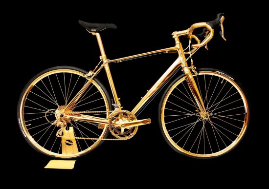 英國奢侈品公司Goldgenie打造黃金版自行車-珠寶首飾展示圖【行業經典】
