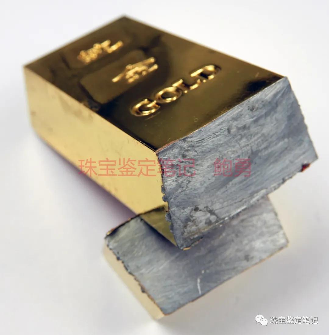 檢測案例:金燦燦、黃澄澄的大金條子切開竟然是“白瓤”!假金銀器都長啥樣啊?