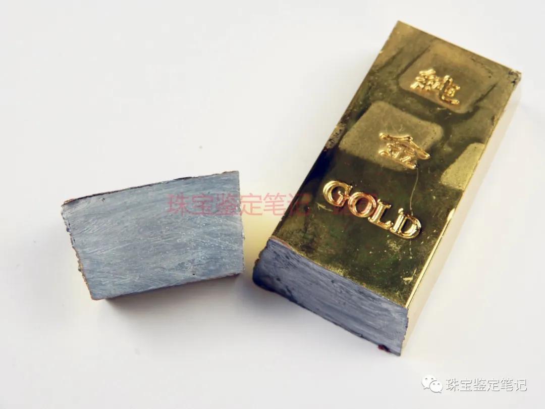 檢測案例:金燦燦、黃澄澄的大金條子切開竟然是“白瓤”!假金銀器都長啥樣啊?