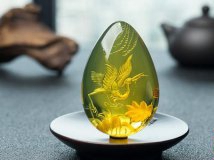 玉雕技法——凈水琥珀中的陰雕 -蜜蠟琥珀