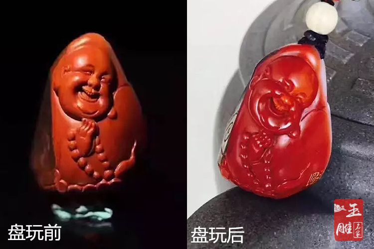 南紅包漿前后圖片欣賞， 南紅如何把玩包漿？