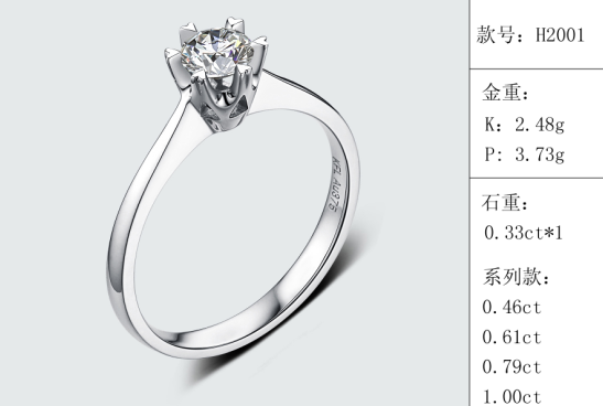 珠寶定制經典款婚鉆：有金重與石重經典款婚鉆300款